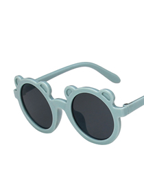 Fashion Light Blue Gray Flakes Bear Resin Children Sunglasses