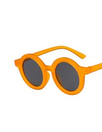 Fashion Sand Orange Gray Flakes Round Resin Uv Protection Children Sunglasses