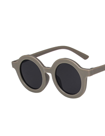 Fashion Gray Frame Round Resin Uv Protection Children Sunglasses