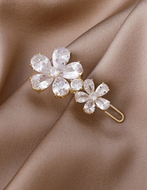Fashion Golden Flower Micro-inlaid Zircon Copper-plated Blonde Clip