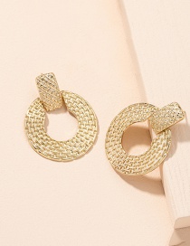 Fashion Golden Geometric Circle Alloy Hollow Earrings