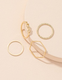 Fashion Golden Geometric Alloy Ring Set