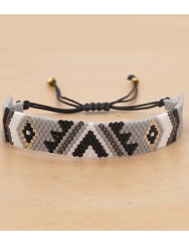Fashion Gray Rice Beads Hand-woven Geometric Beaded Bracelet