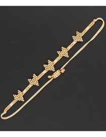 Fashion Golden Rice Beads Hand-woven Love Beaded Bracelet