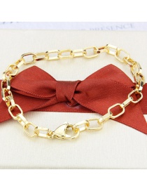 Fashion Gilded Square Chain Gold-plated Copper Bracelet