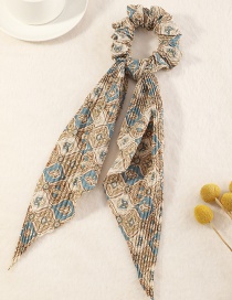 Fashion Mi Blue Flower Print Swallowtail Ribbon Bow Tie