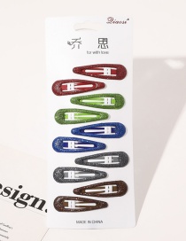 Fashion Water drop hair clip set-glitter dark 5 colors Metal Paint Geometric Hollow Hairpin Set