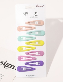 Fashion Water drop hairpin set-matte light color 5 colors Metal Paint Geometric Hollow Hairpin Set