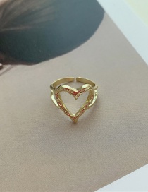 Fashion Love Heart Alloy Hollow Geometric Ring