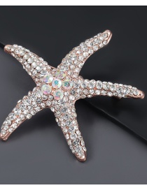 Fashion Starfish Alloy-studded Starfish Brooch