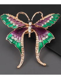 Fashion Butterfly Alloy Dripping Diamond Butterfly Brooch