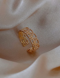 Fashion Mesh Open Ring Diamond Opal Geometric Alloy Open Ring