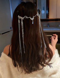 Fashion Silver Water Drop Fringe Flower Alloy Curtain Hairpin