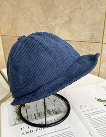 Fashion Blue Solid Color Corduroy Fisherman Hat