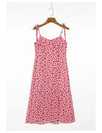 Fashion Pink Daisy Daisy Print Strappy Dress