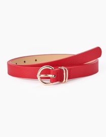 Fashion Red Pure Color Pin Buckle Alloy Small Belt
