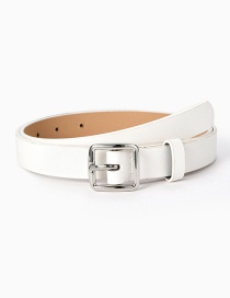 Fashion White Alloy Belt With Japanese Buckle Toothpick Pattern