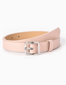 Fashion Pink Alloy Belt With Japanese Buckle Toothpick Pattern
