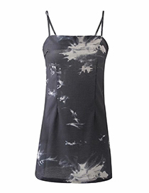 Fashion Printing Halter Dress With Sling Flower Print