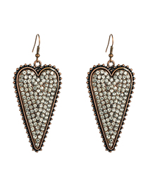Fashion Heart-shaped Diamond Heart Alloy Earrings