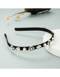 Fashion Drop Shape Alloy Diamond-studded Pearl Geometric Slender Headband