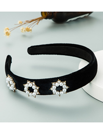 Fashion Pearl 3 Flower Broad-brimmed Pearl Bow Letter Geometric Headband
