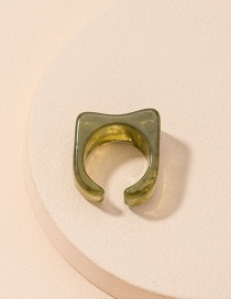 Fashion Jade Green Acrylic Geometric Open Ring