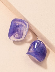 Fashion Purple Irregular Acrylic Geometric Earrings