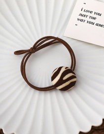 Fashion Brown (striped Section) Leopard Print Knotted Round Hair Rope