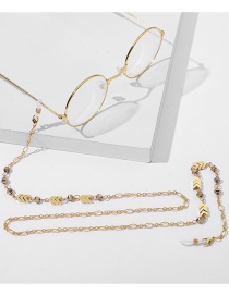 Fashion Gold Color Oval Bead Pointed Anti-lost Silicone Anti-skid Glasses Chain