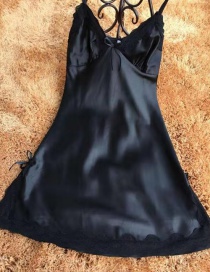 Fashion Black Oversized Lace Nightdress