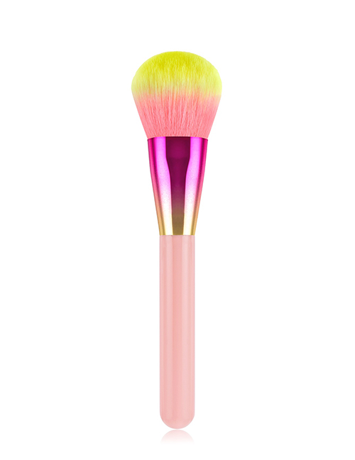 Fashion Pink Colorful Single Gradient Wooden Handle Nylon Brush