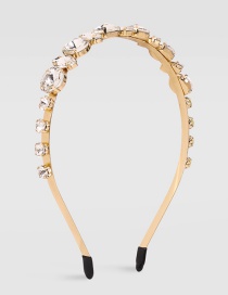 Fashion White Alloy Diamond-studded Geometric Hairband