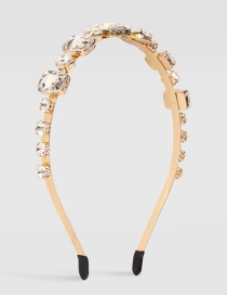Fashion White Alloy Diamond-studded Geometric Rectangular Hair Band