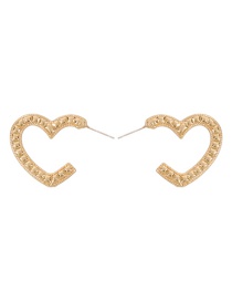 Fashion Gold Color Alloy Heart Notch Hollow Stud Earrings