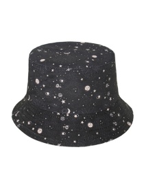 Fashion Planet Love Star And Moon Print Fisherman Hat