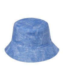Fashion Light Blue Washed White Tie-dye Denim With Fisherman Hat On Both Sides