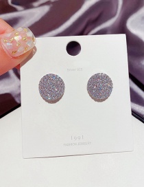Platinum Plated Micro-set Zircon Round Gold-plated Copper Earrings
