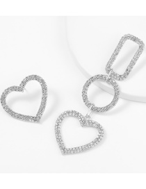 White Asymmetric Multi-layered Earrings With Geometric Diamonds