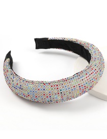 Fashion Silver Color Color Acrylic Diamond-studded Wide-sided Sponge Beaded Headband