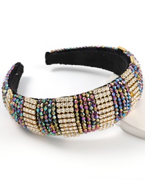 Fashion Zijin Alloy Diamond And Contrast Color Acrylic Broad-edged Headband