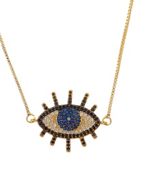 Fashion Gold Color Copper Inlaid Zircon Eye Necklace