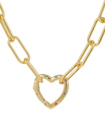 Fashion Gold Color Copper Inlaid Zircon Heart Necklace