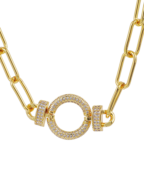 Fashion White Copper Inlaid Zircon Ring Necklace