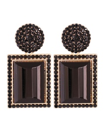Fashion Black Diamond-studded Geometric Alloy Stud Earrings