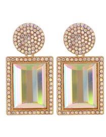 Fashion Ab Drill Diamond-studded Geometric Alloy Stud Earrings