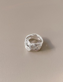 Fashion Silver Color Knotted Twisted Alloy Geometric Ring