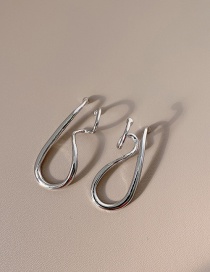 Fashion Silver Color Pair Twisted Alloy Geometric Double-layer Non-pierced Ear Bone Clip