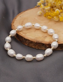 Fashion Golden Natural Freshwater Pearl Gold Bead Beaded Bracelet