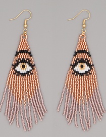 Fashion Eye Long Rice Beads Handmade Beaded Fringe Eye Earrings